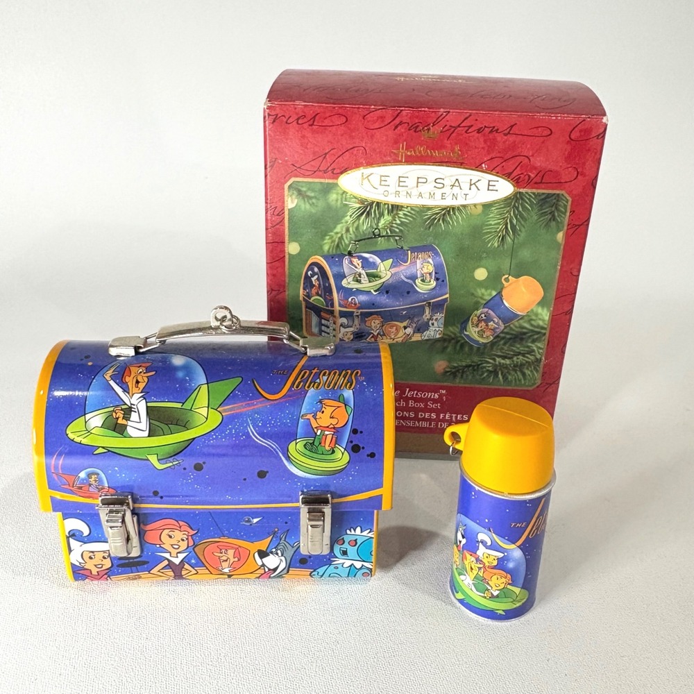 Hallmark Keepsake The Jetsons Lunch Box Thermos Ornament Set 1990s Retro Vintage